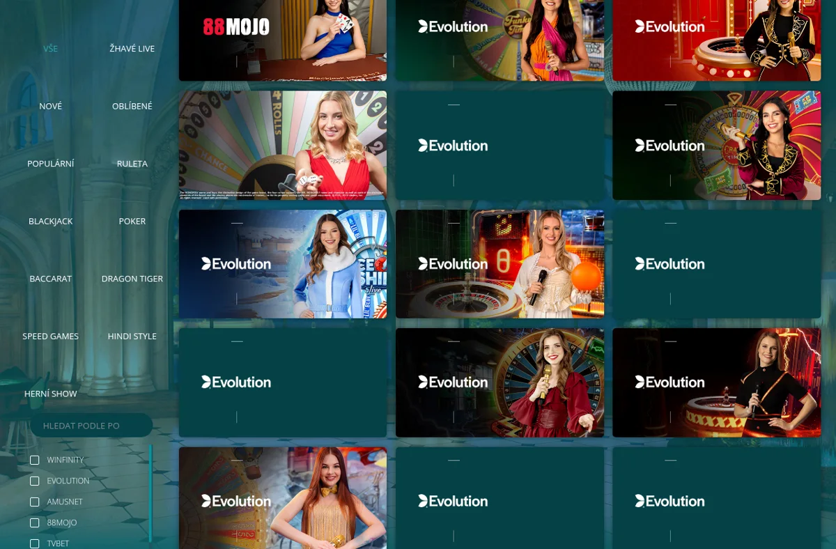 Živé kasino 22Bet s živými krupiéry