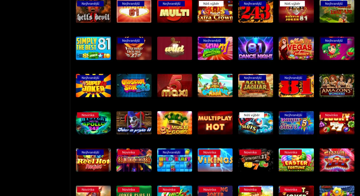 Přehled výherních automatů a kategorií v kasinu 69Games