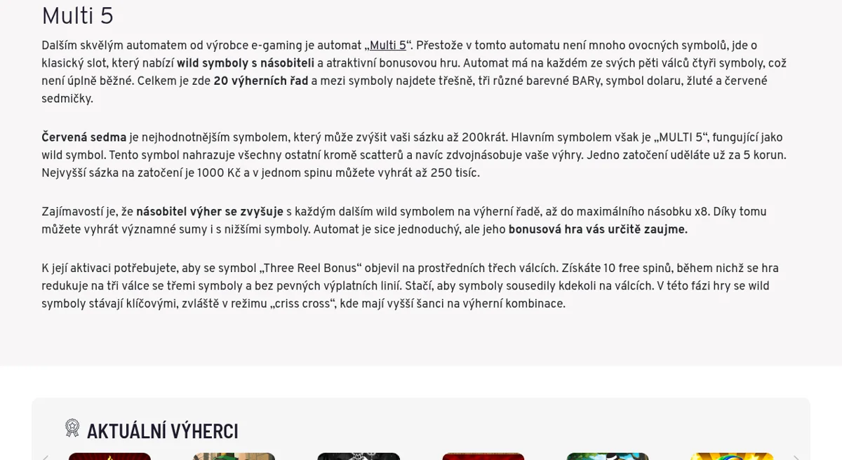 Katalog výherních automatů Apollo Games