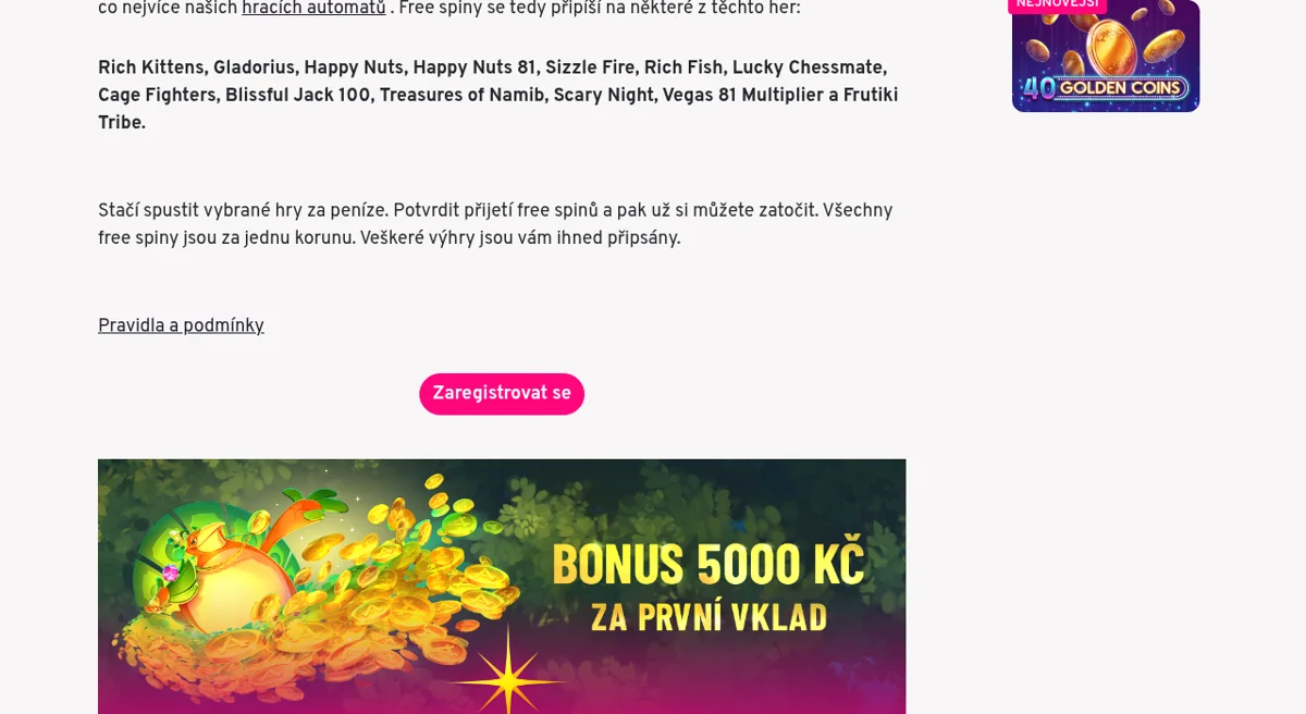 Registrace a uvítací bonus Apollo Games