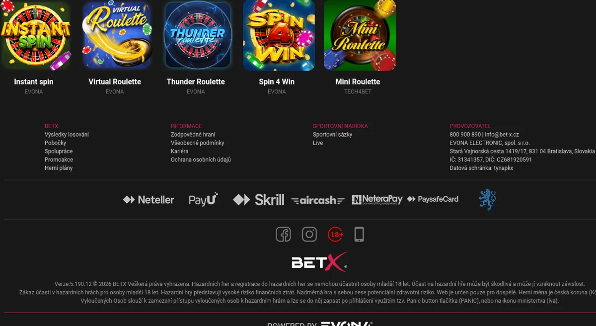 Ruleta (RNG) Bet-X VEGAS