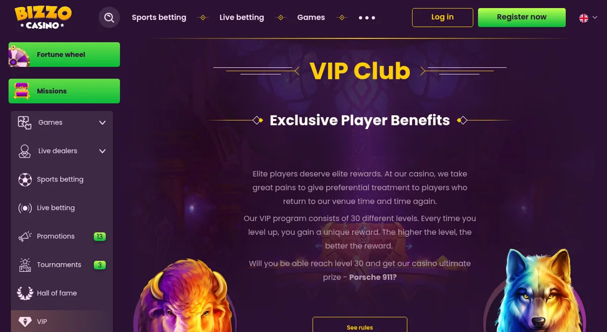 VIP program a promo akce v Bizzo Casinu