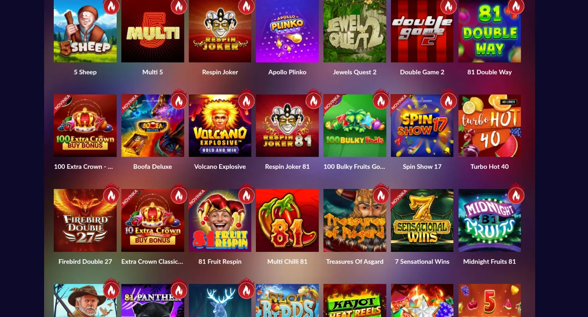 Výherní automaty a sloty v Casinu Admiral