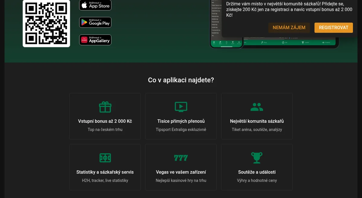 Mobilní aplikace Chance Vegas