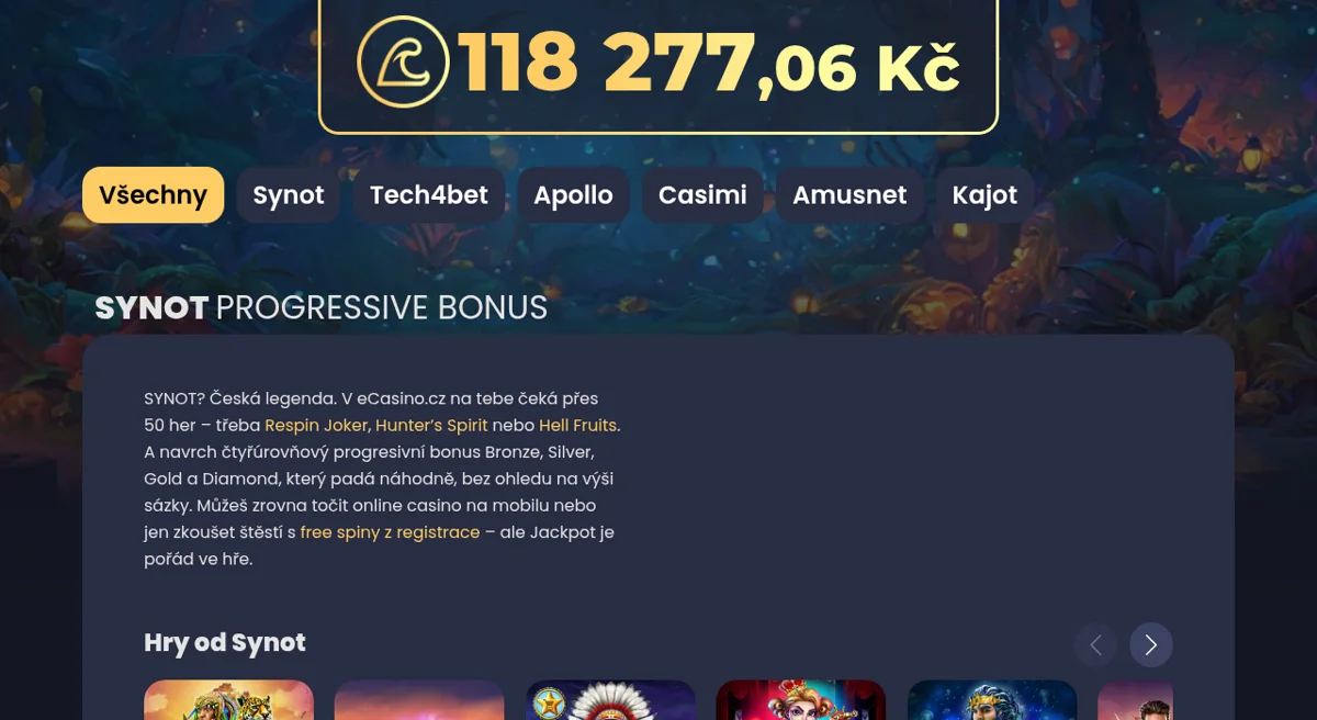 Automaty s progresivním jackpotem v eCasino
