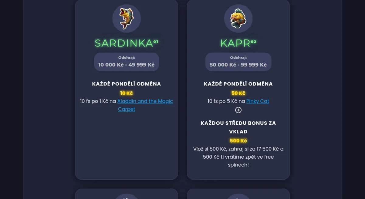Věrnostní program a cashback eCasino – týdenní odměny podle prosázeného objemu