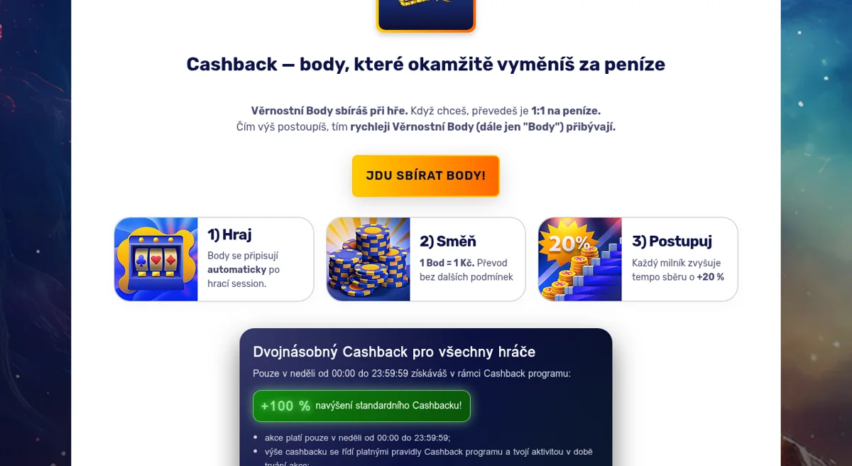 Cashback a věrnostní program ve Forbes Casinu