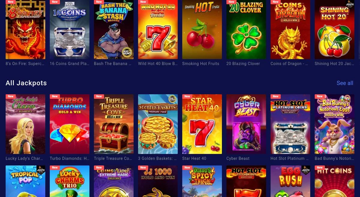 Progresivní jackpoty v nabídce Frumzi Casino