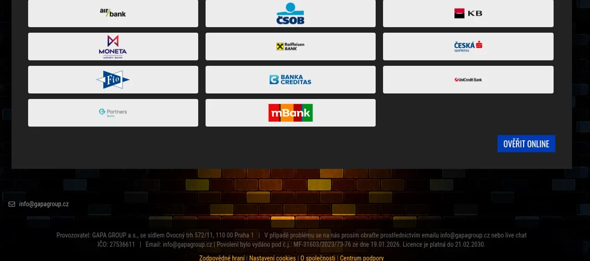 Registrace a ověření účtu Herna u Dědka