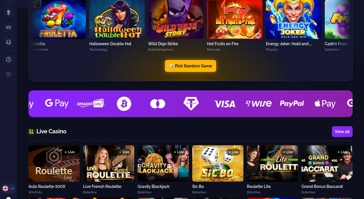 Lobby s výherními automaty a sloty v GoldBet Casino