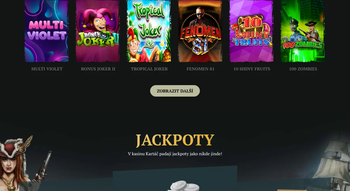 Výherní automaty a sloty Casino Kartáč