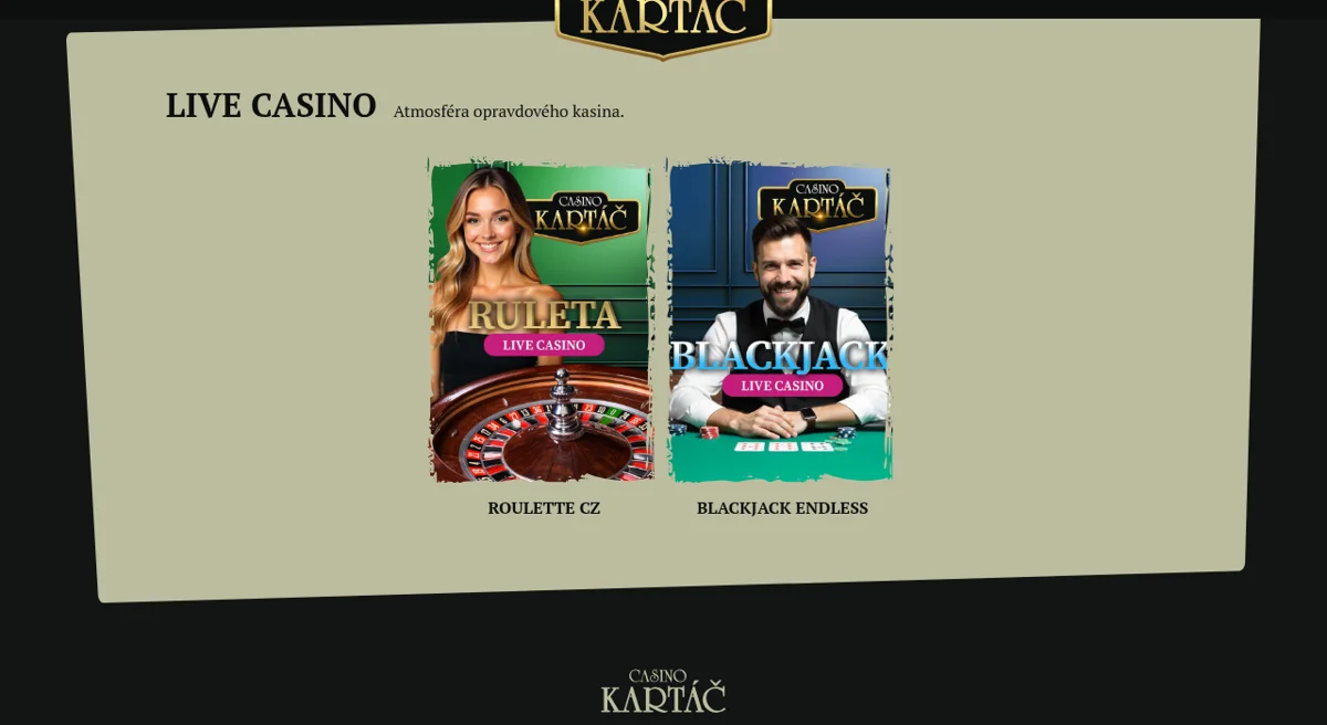 Živé kasino Casino Kartáč