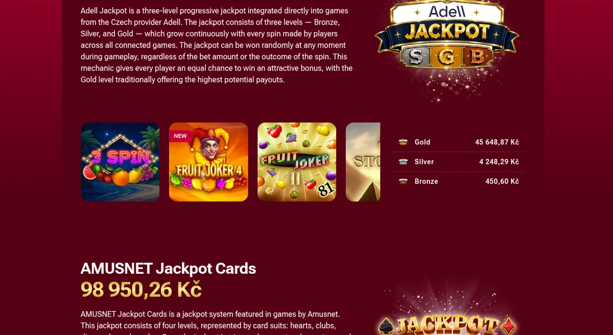 Progresivní jackpoty v kasinu LuckyBet s hodnotami v reálném čase