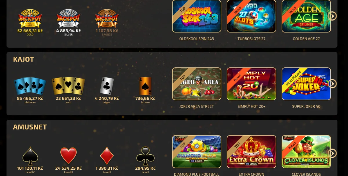 Přehled progresivních jackpotů v kasinu Magic Planet