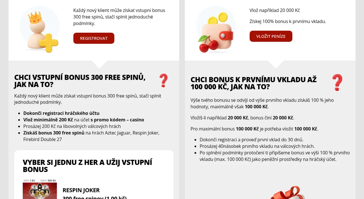 Oficiální stránka uvítacího bonusu MONACObet Casino