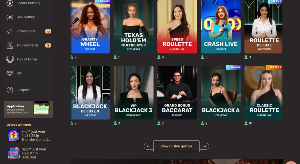 Živé kasino National Casino s reálnými krupiéry