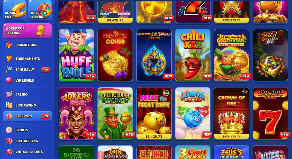 Pistolo Casino - progresivní jackpoty