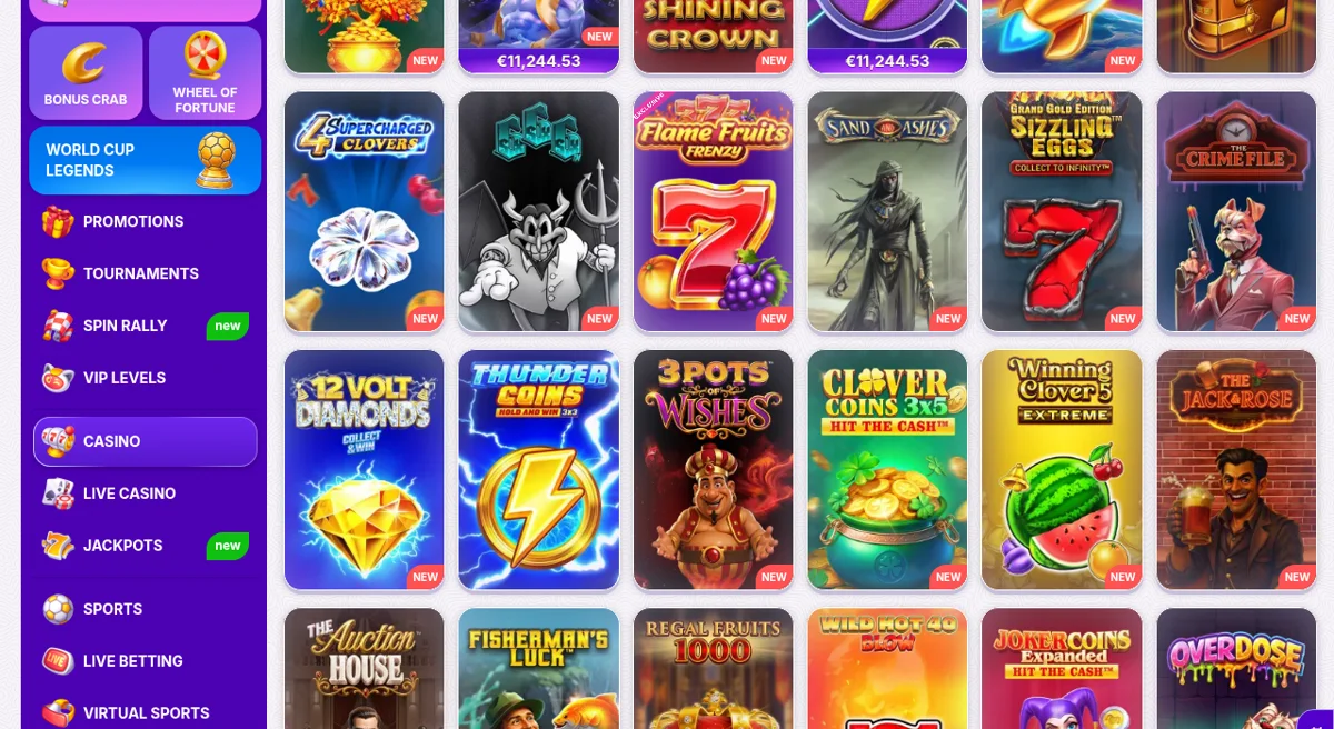Oficiální katalog výherních automatů v RoboCat Casino