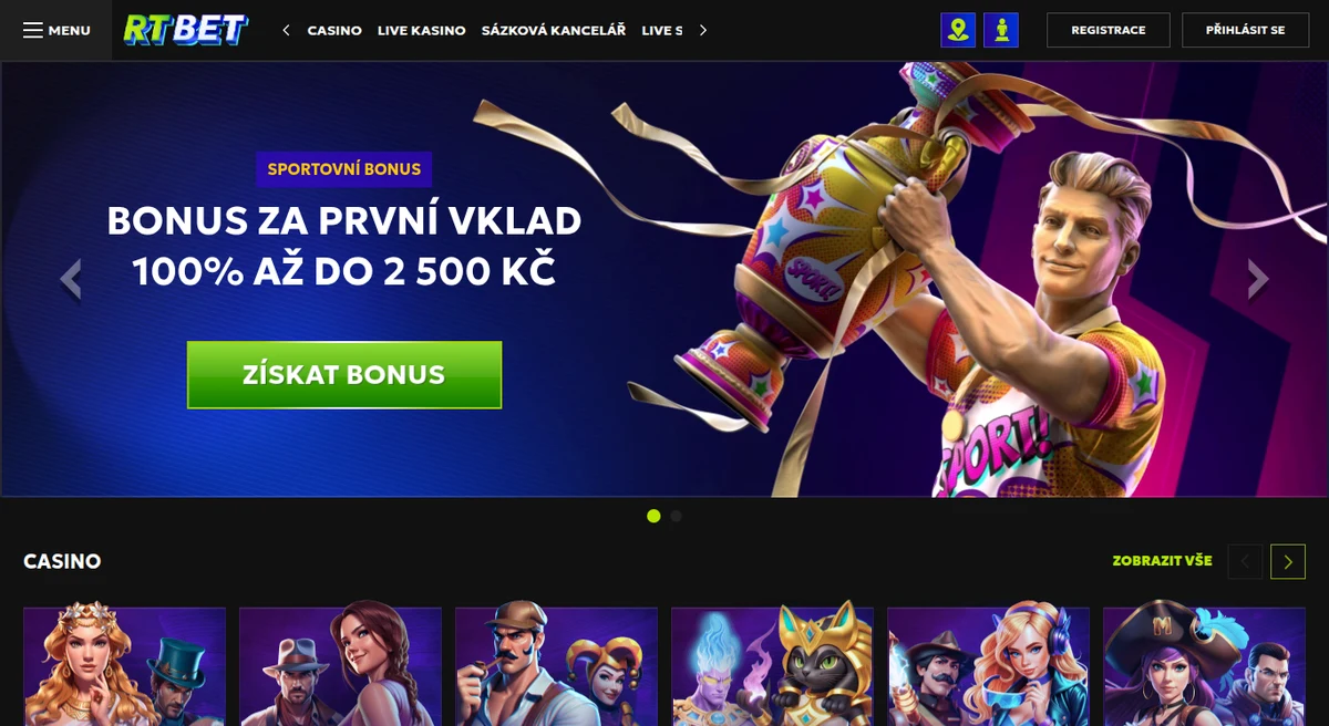 RTbet otevřený z české IP adresy — české rozhraní a bonus v korunách