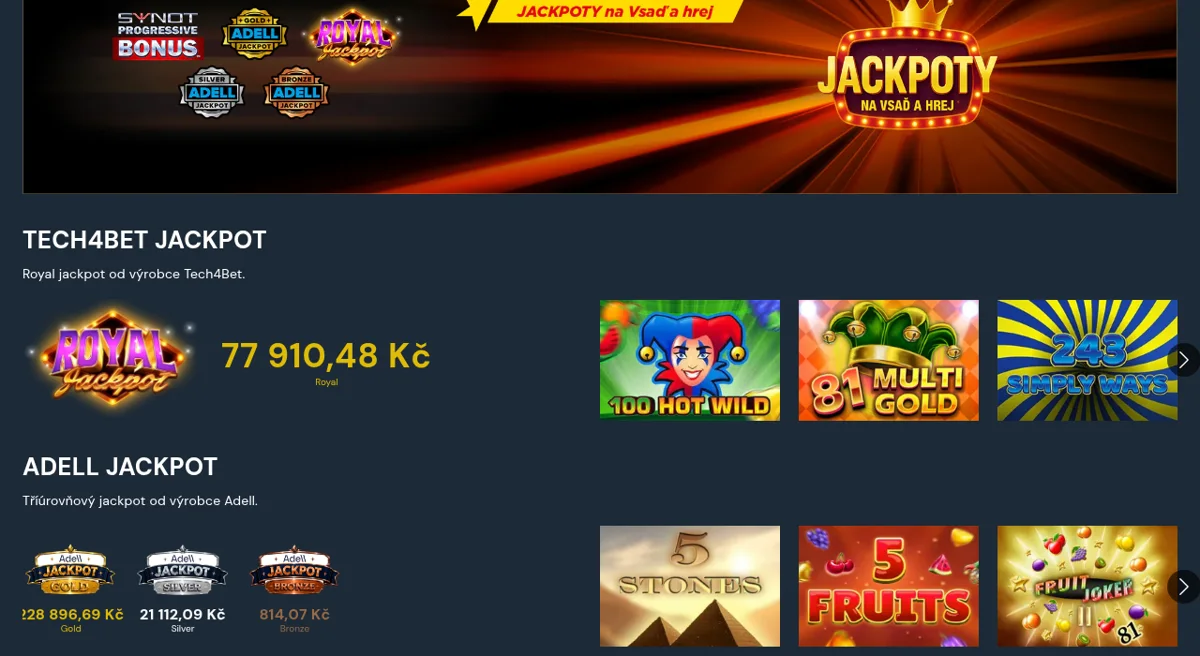 vsadahrej jackpoty